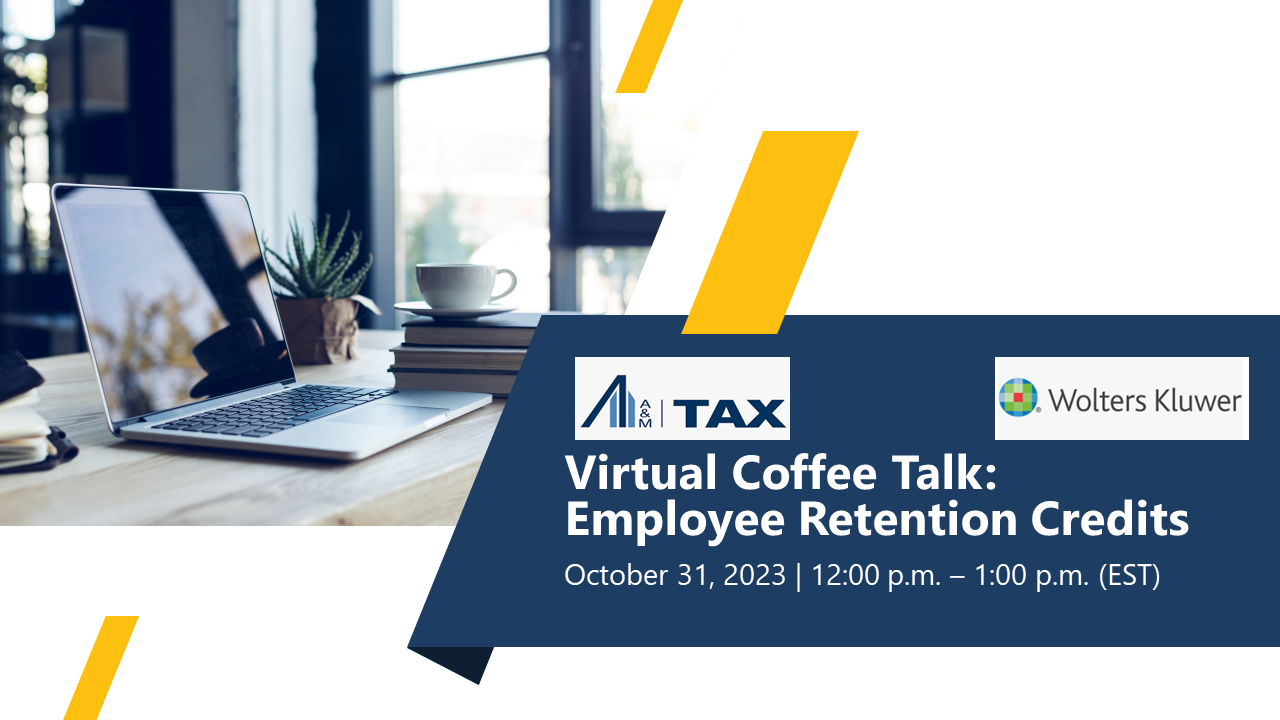 SANDRA BROWN to Speak at Upcoming Alvarez & Marsal Tax and Wolters Kluwer Virtual Coffee Talk
